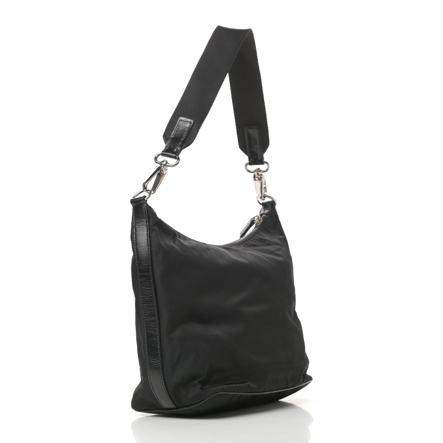 Tessuto Nylon Vitello Hobo Black