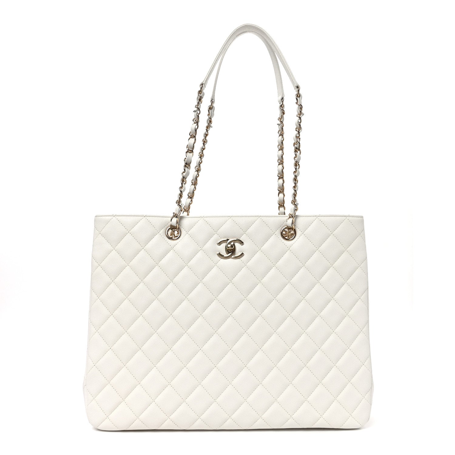 Chanel Caviar Quilted Large Classic Shopping Tote White 1 of 10