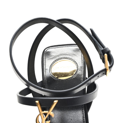 Saint Laurent Calfskin Cassandra 105 Wedges 37 Black 8 of 10