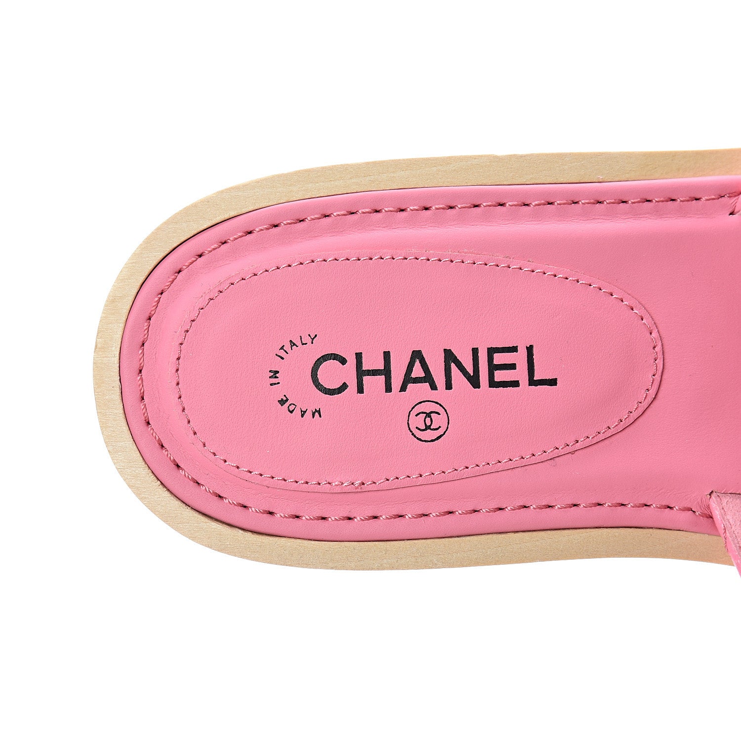 Chanel Lambskin CC Flat Slide Sandals 36 Pink 7 of 9