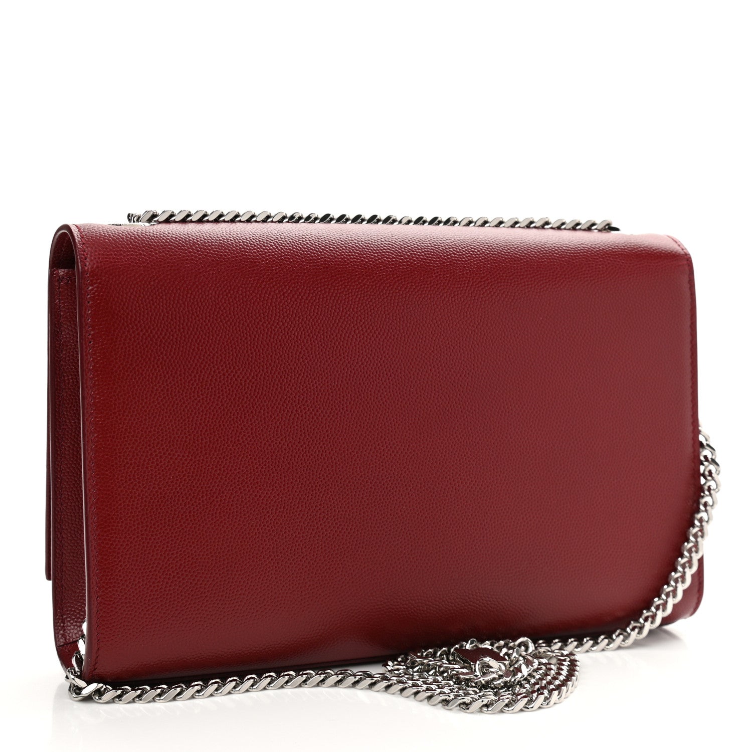 Saint Laurent Grain De Poudre Medium Monogram Kate Satchel Dark Red 3 of 12