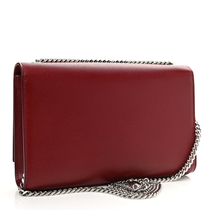 Saint Laurent Grain De Poudre Medium Monogram Kate Satchel Dark Red 3 of 12