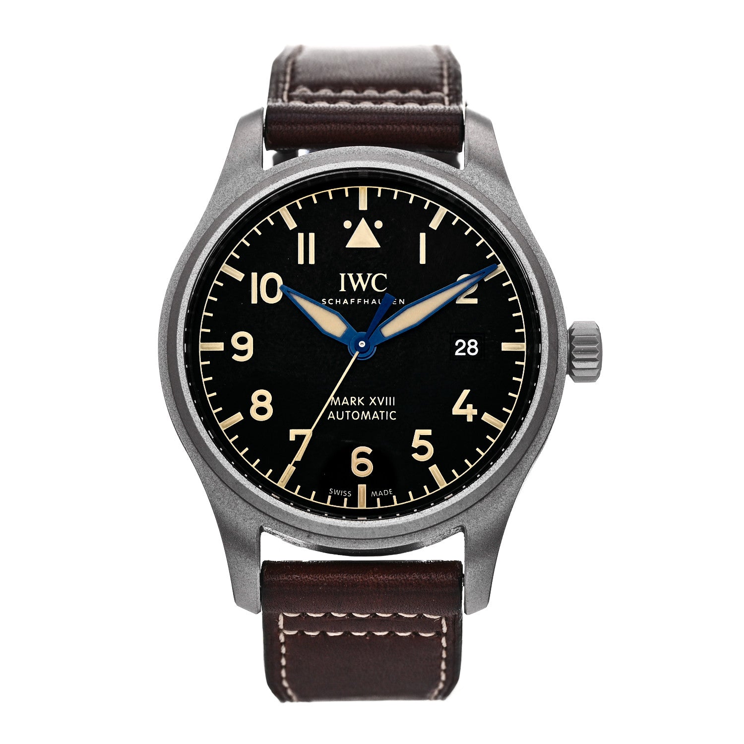 IWC Titanium Calfskin 40mm Pilot Mark XVIII Heritage Automatic Watch Black IW327006 1 of 5