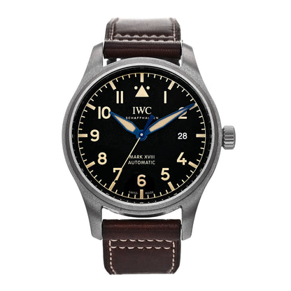 IWC Titanium Calfskin 40mm Pilot Mark XVIII Heritage Automatic Watch Black IW327006 1 of 5