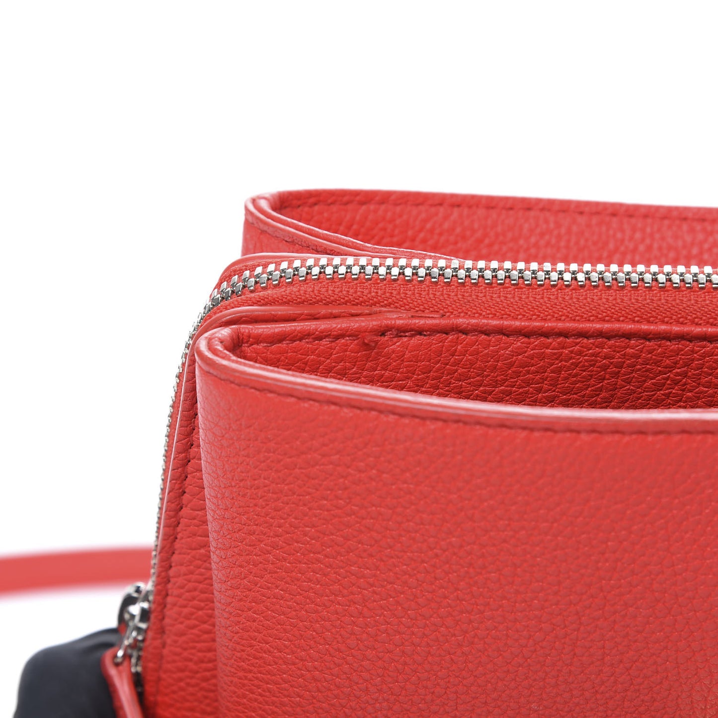 Grained Calfskin Le Dix Mini Soft Cartable Rouge Coquelicot
