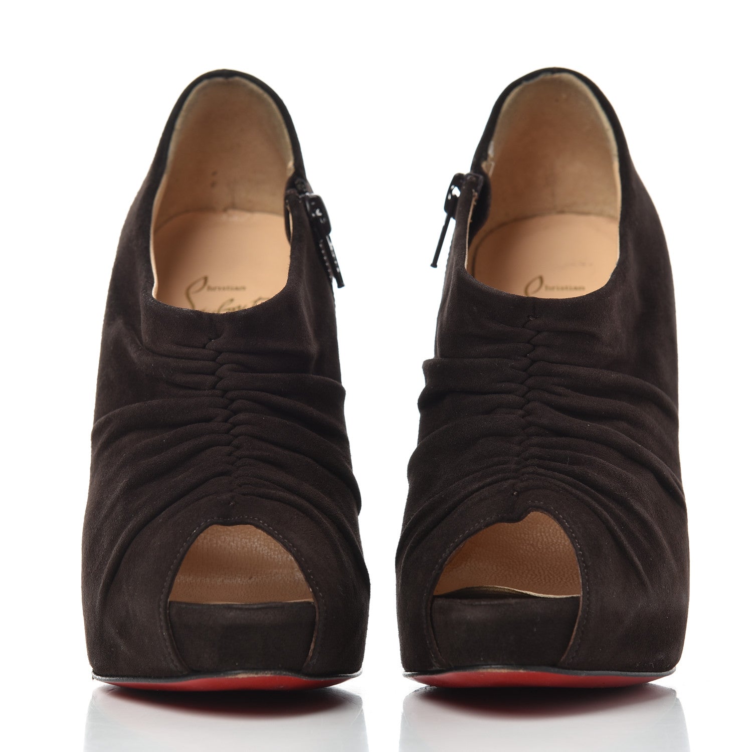 Christian Louboutin Suede Treopli 120 Booties 36 Moka 2 of 18