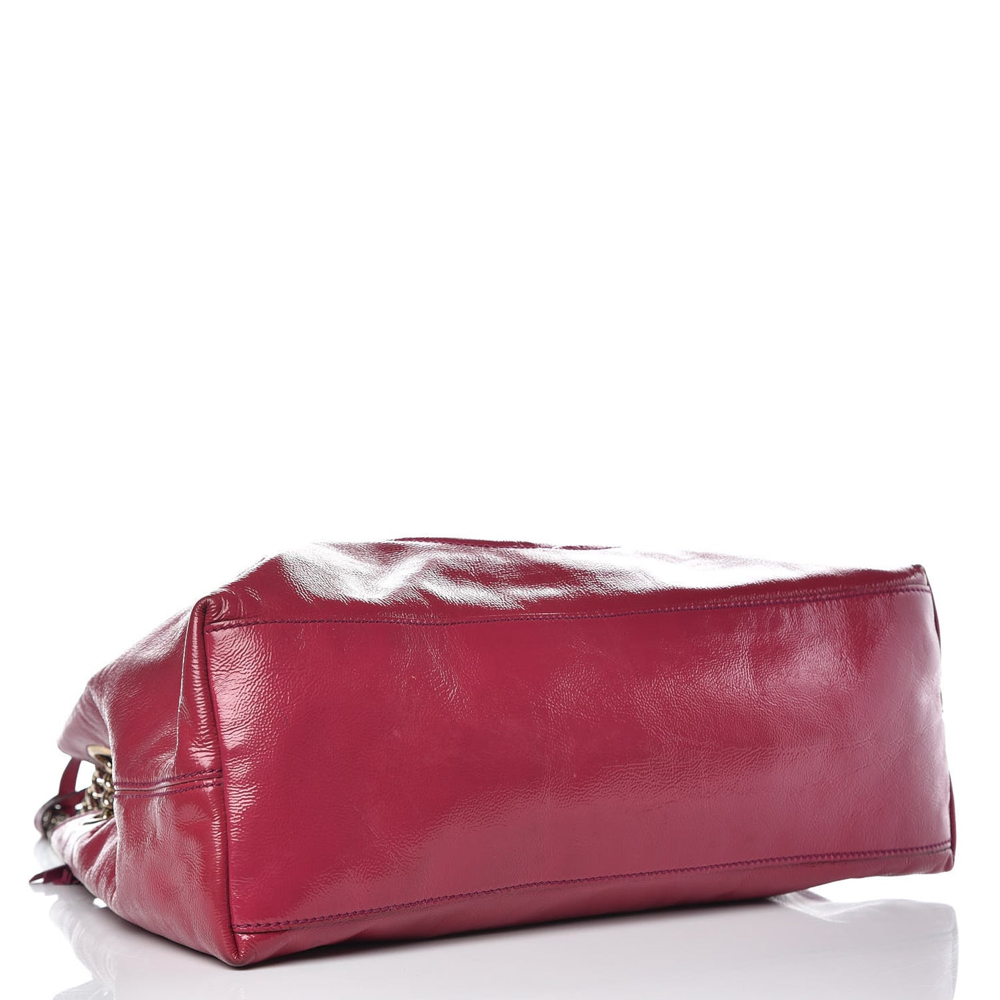 Vernice Naplack Medium Soho Chain Shoulder Bag Bright Bouganville