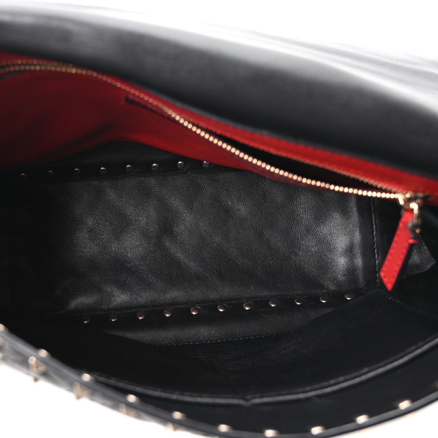 Valentino Garavani Craquele Nappa Large Rockstud Spike Shoulder Bag Black 5 of 9