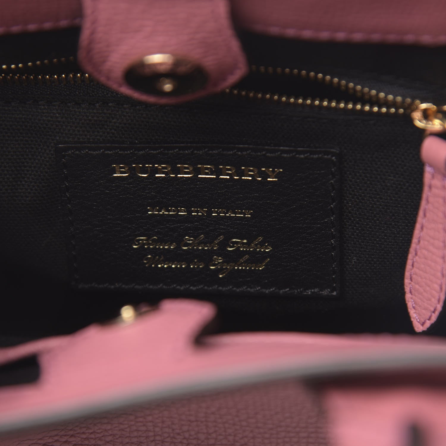 Burberry Grainy Calfskin House Check Small Banner Tote Mauve Pink 6 of 11