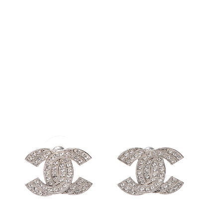 Chanel Crystal CC Earrings Silver 1 of 5
