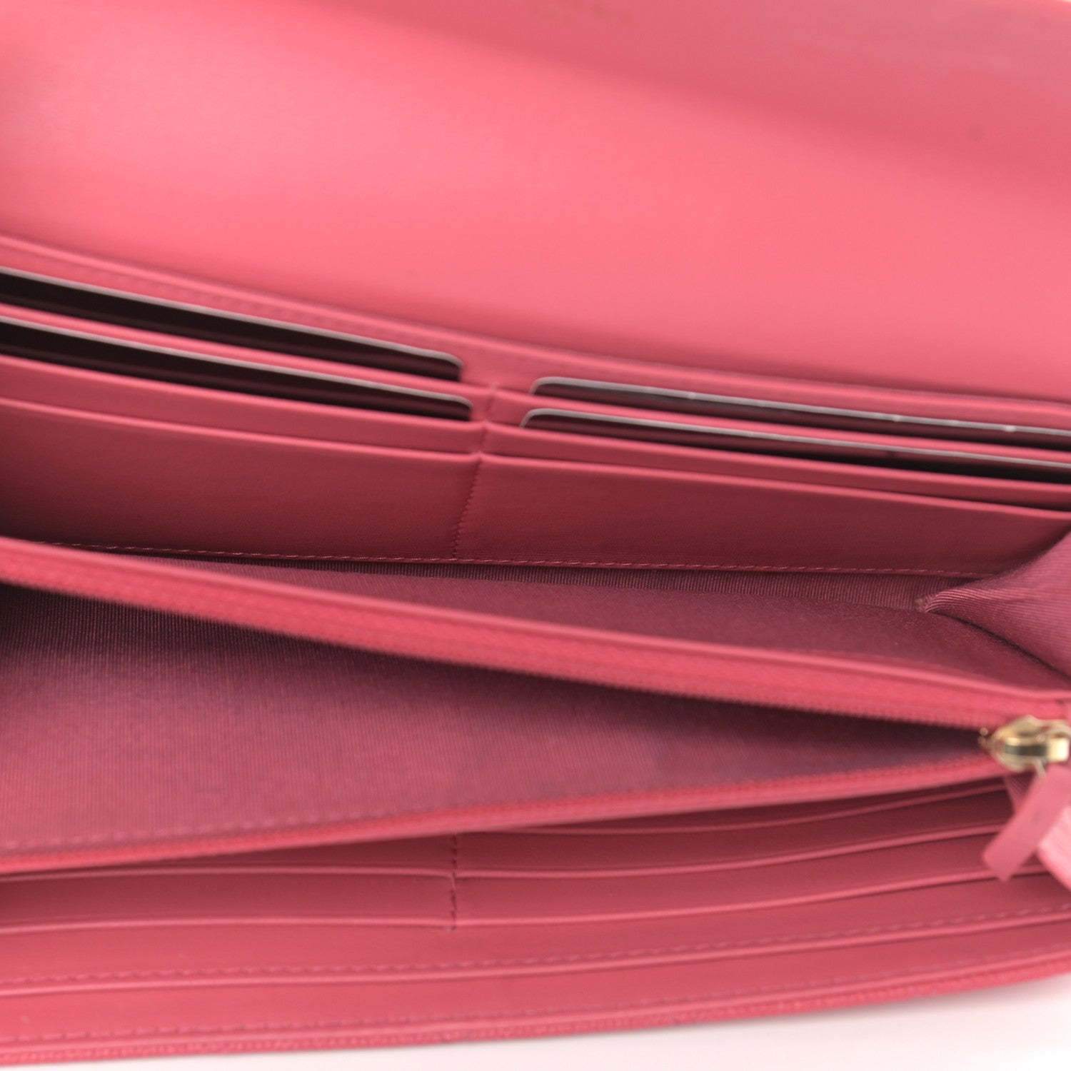 Chanel Caviar Quilted Large Filigree Gusset Flap Wallet Pink 5 of 14