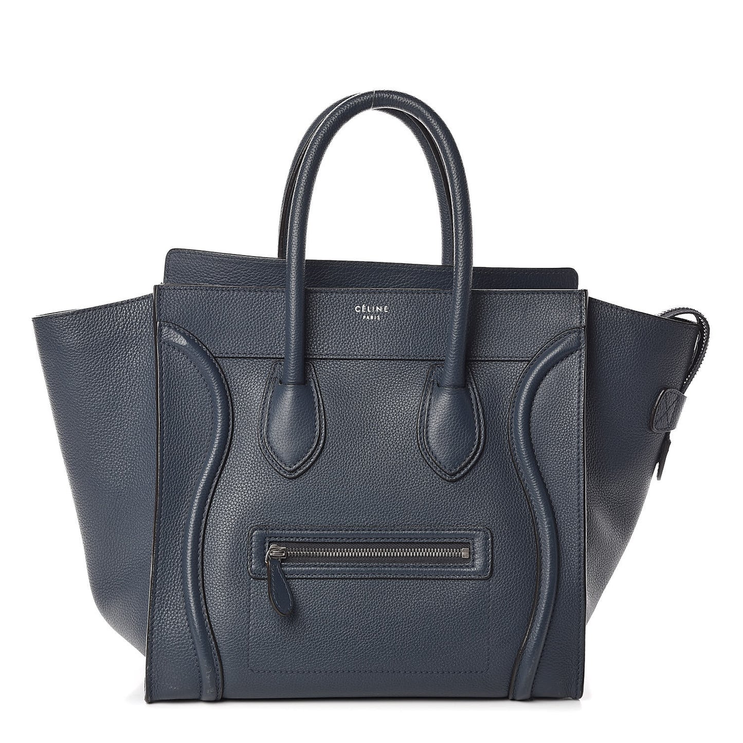 Drummed Calfskin Mini Luggage Slate