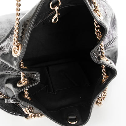 Gucci Patent Medium Soho Chain Shoulder Bag Black 5 of 7