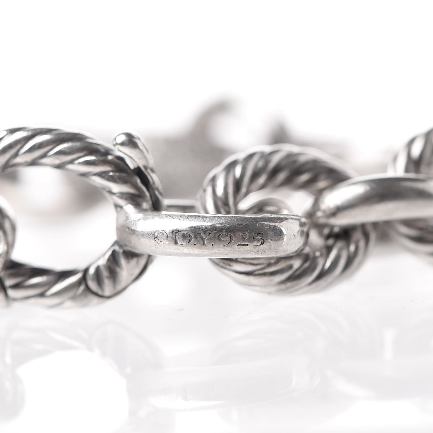 Sterling Silver Diamond 15mm Large Oval Link Bracelet