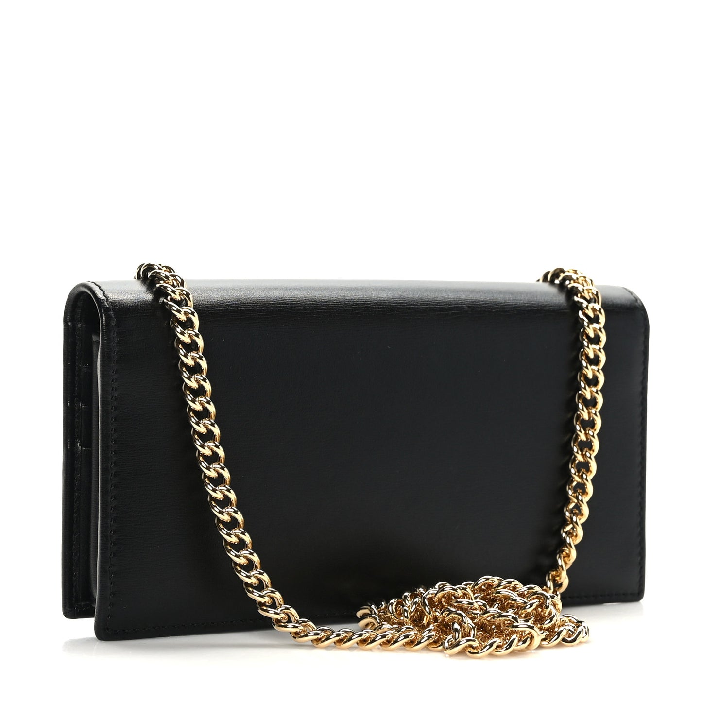 Boarded Plutone Calfskin Horsebit 1955 Wallet On Chain Black