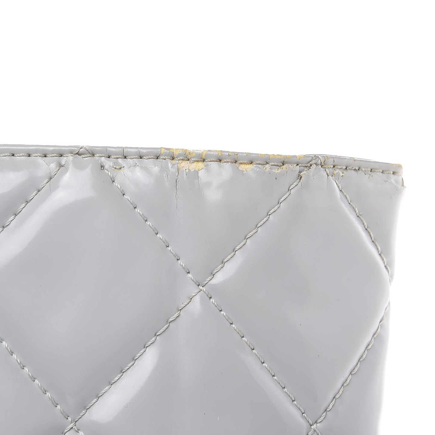 Vinyl Quilted In The Business North South Tote Light Grey