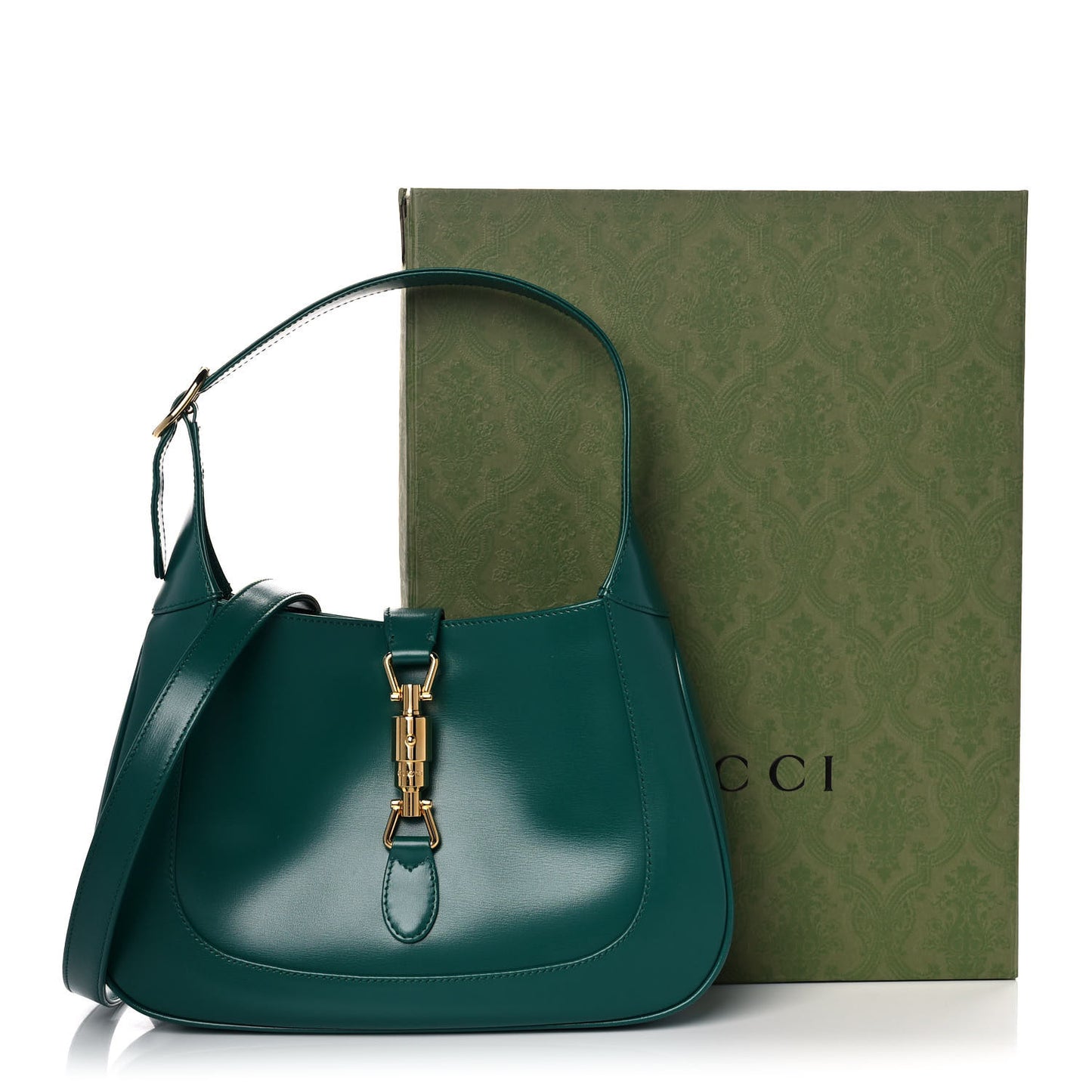 Boarded Dyana Lux Calfskin Small Jackie 1961 Hobo Emerald