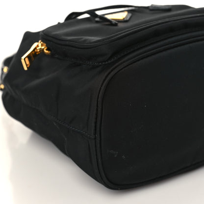 Prada Saffiano Tessuto Nylon Mini Bucket Crossbody Bag Black 8 of 9