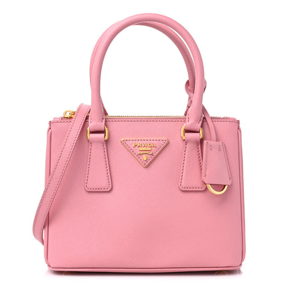 Prada Saffiano Mini Galleria Double Zip Tote Petalo 1 of 10