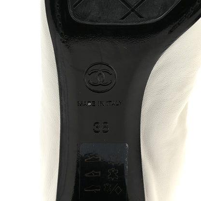 Chanel Lambskin Patent Cap Toe Over the Knee Boots 38 White 25 of 28