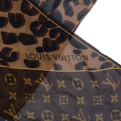 Louis Vuitton Silk Crepe Leopard Monogram Scarf 3 of 5