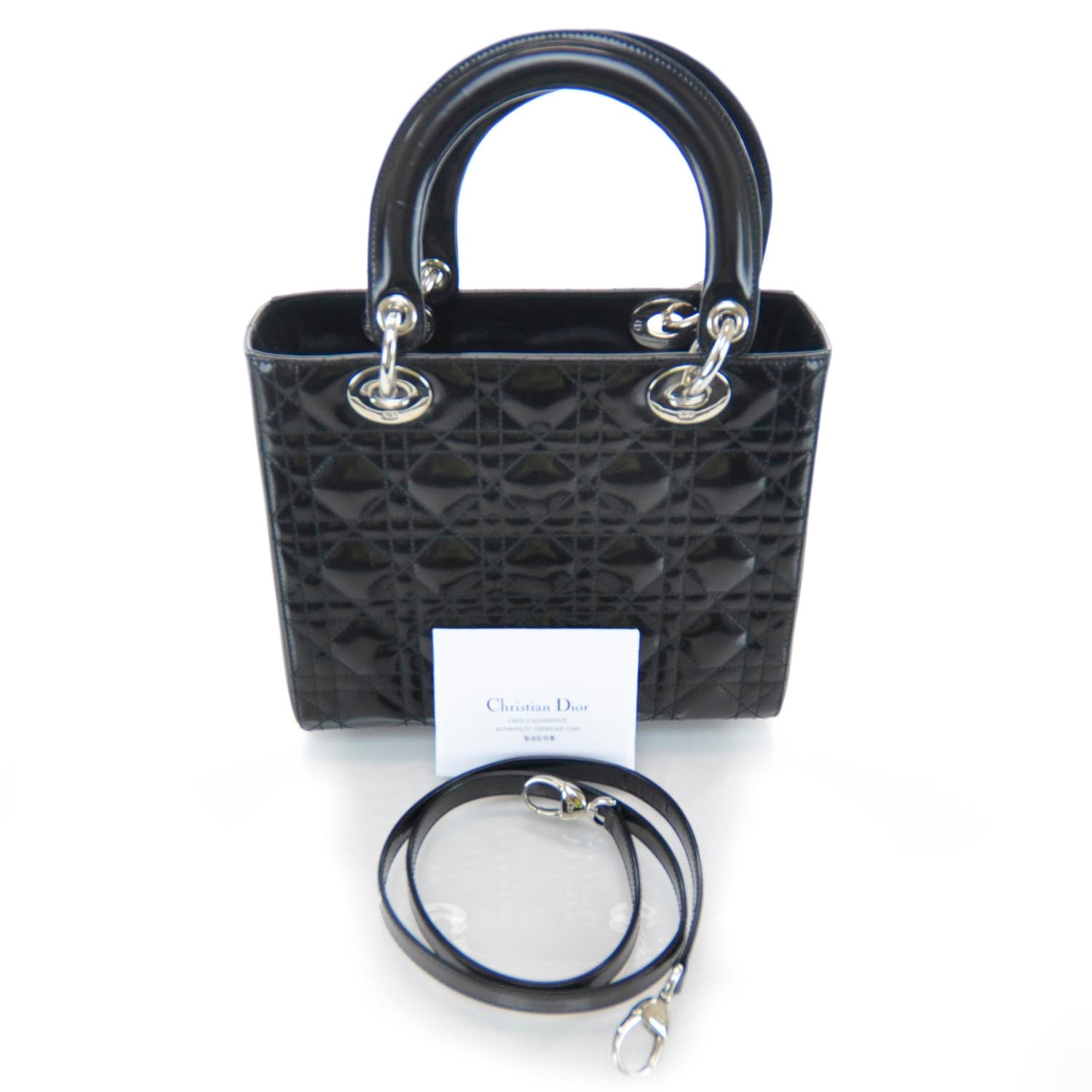 Christian Dior Patent Cannage Medium Lady Dior Black 3 of 11