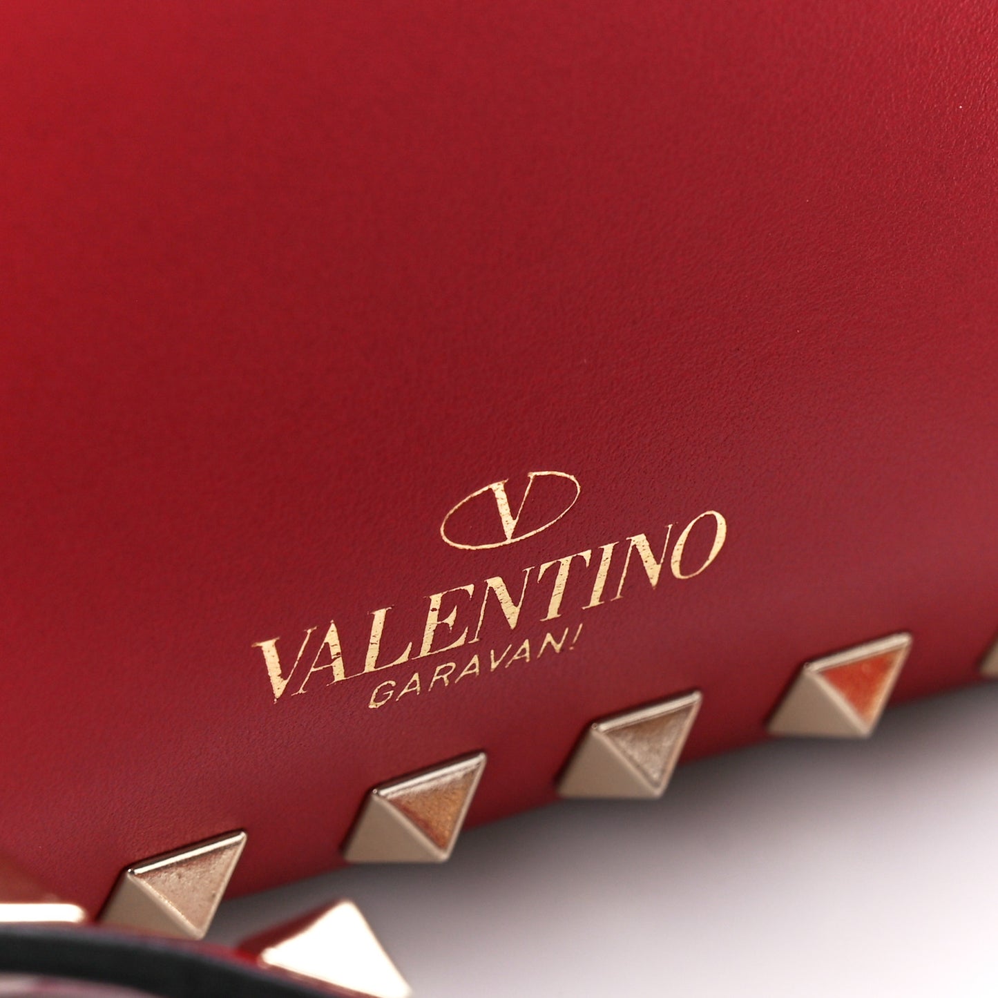 Calfskin Rockstud Camera Crossbody Bag Red