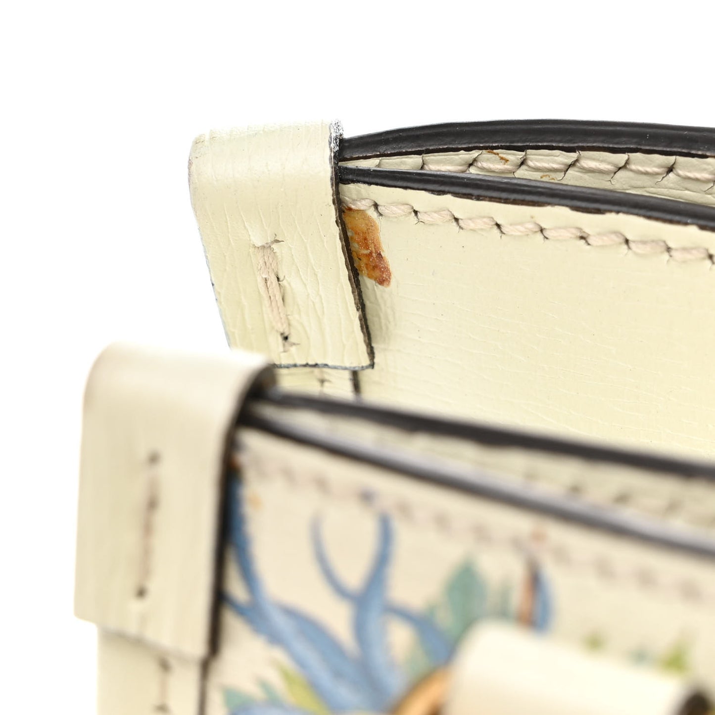 New Shangai Calfskin Tiger Savanah Textured Calfskin Medium Tote Chalky White Multicolor