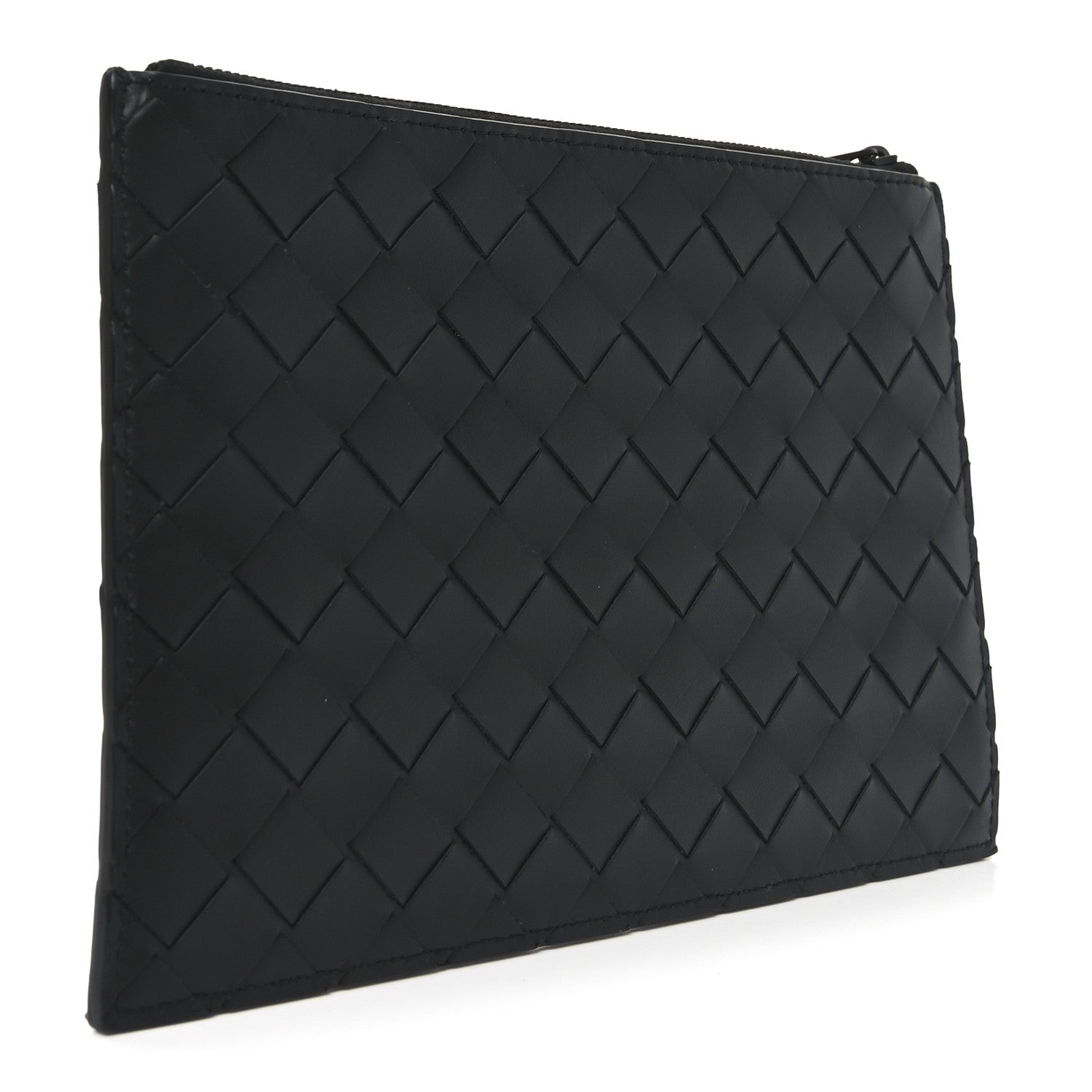 Bottega Veneta Nappa Intrecciato Wristlet Zip Wallet Black 3 of 6
