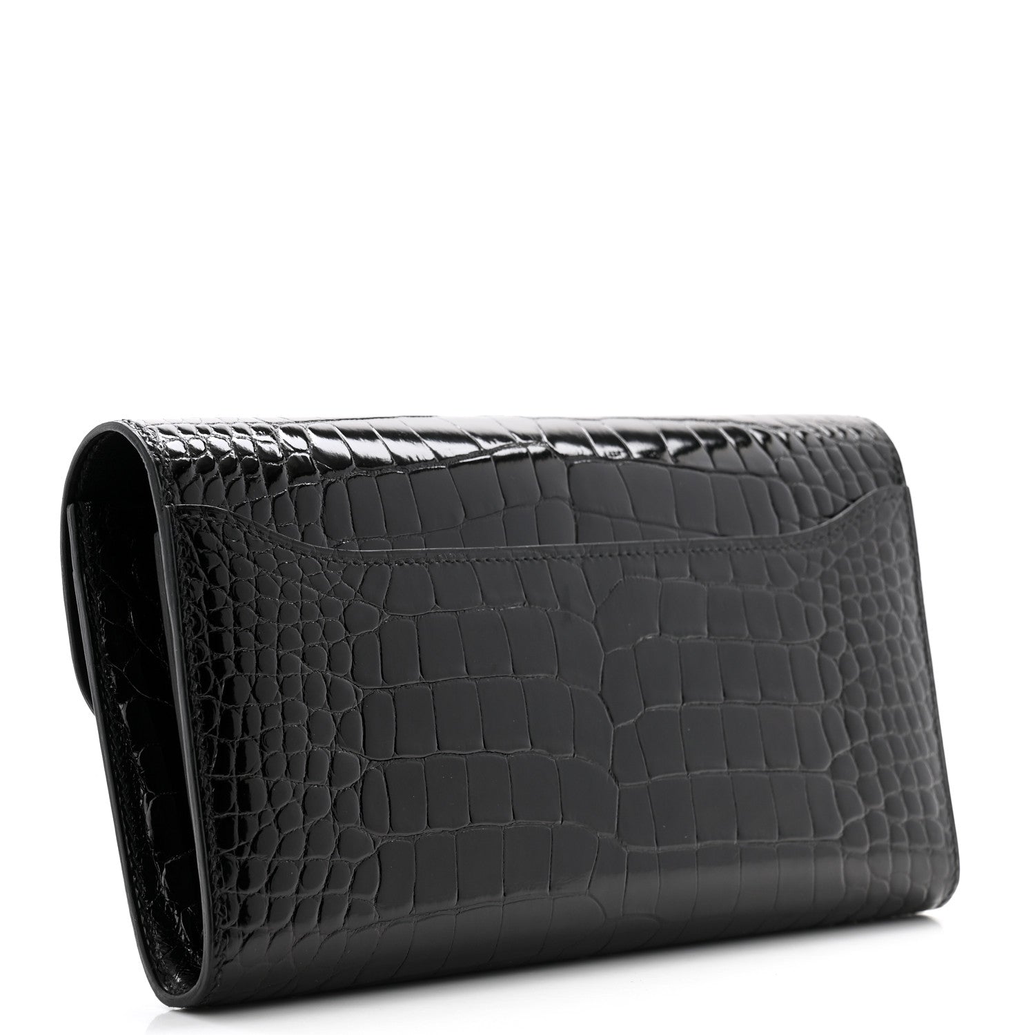Hermes Shiny Alligator Constance Long Wallet Black 3 of 8