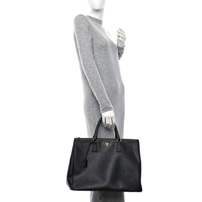 Prada Saffiano Large Galleria Double Zip Tote Black 2 of 10