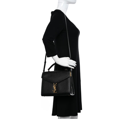 Saint Laurent Grain de Poudre Medium Classic Monogram Cassandra Top Handle Black 2 of 12