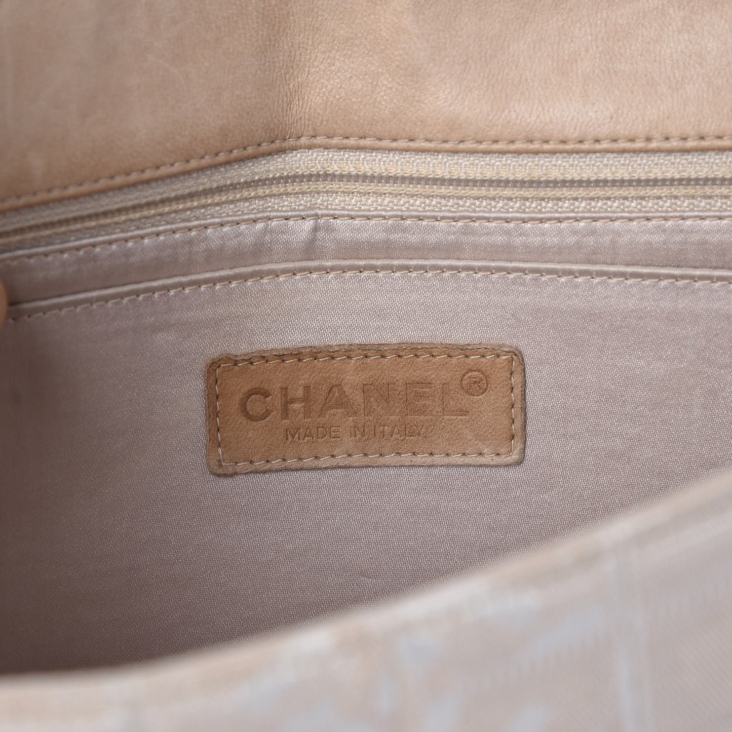 Nylon Medium Travel Flap Light Beige