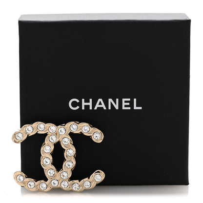 Chanel Crystal Pearls Coronation CC Brooch Gold 4 of 4