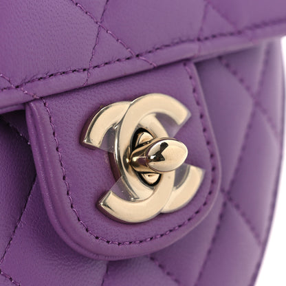 Chanel Lambskin Quilted CC In Love Heart Clutch With Chain Purple 12 of 12