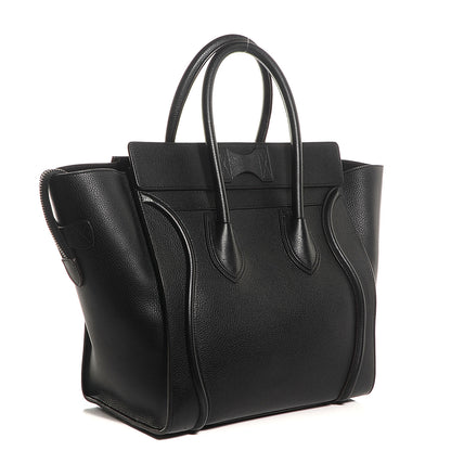 Celine Drummed Calfskin Mini Luggage Black 3 of 9