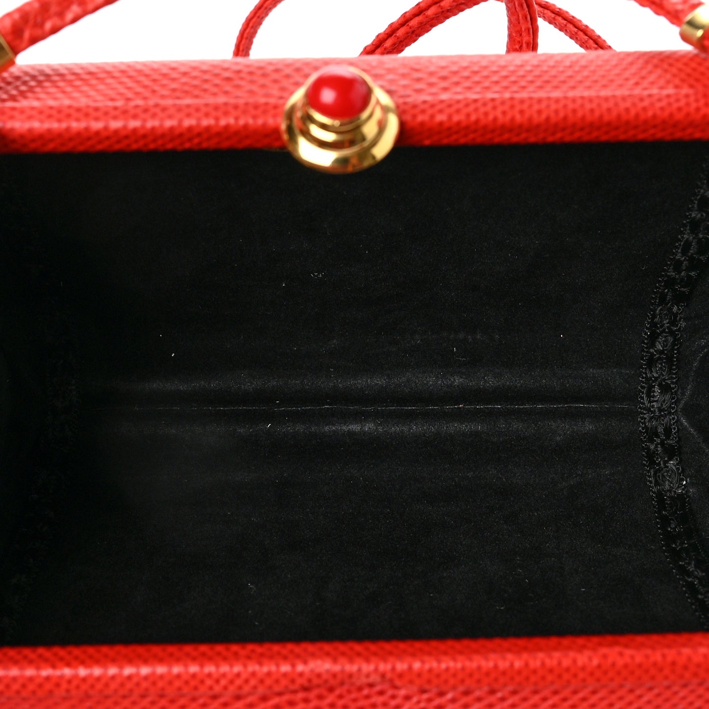 Lizard Embossed FF Crossbody Bag Red