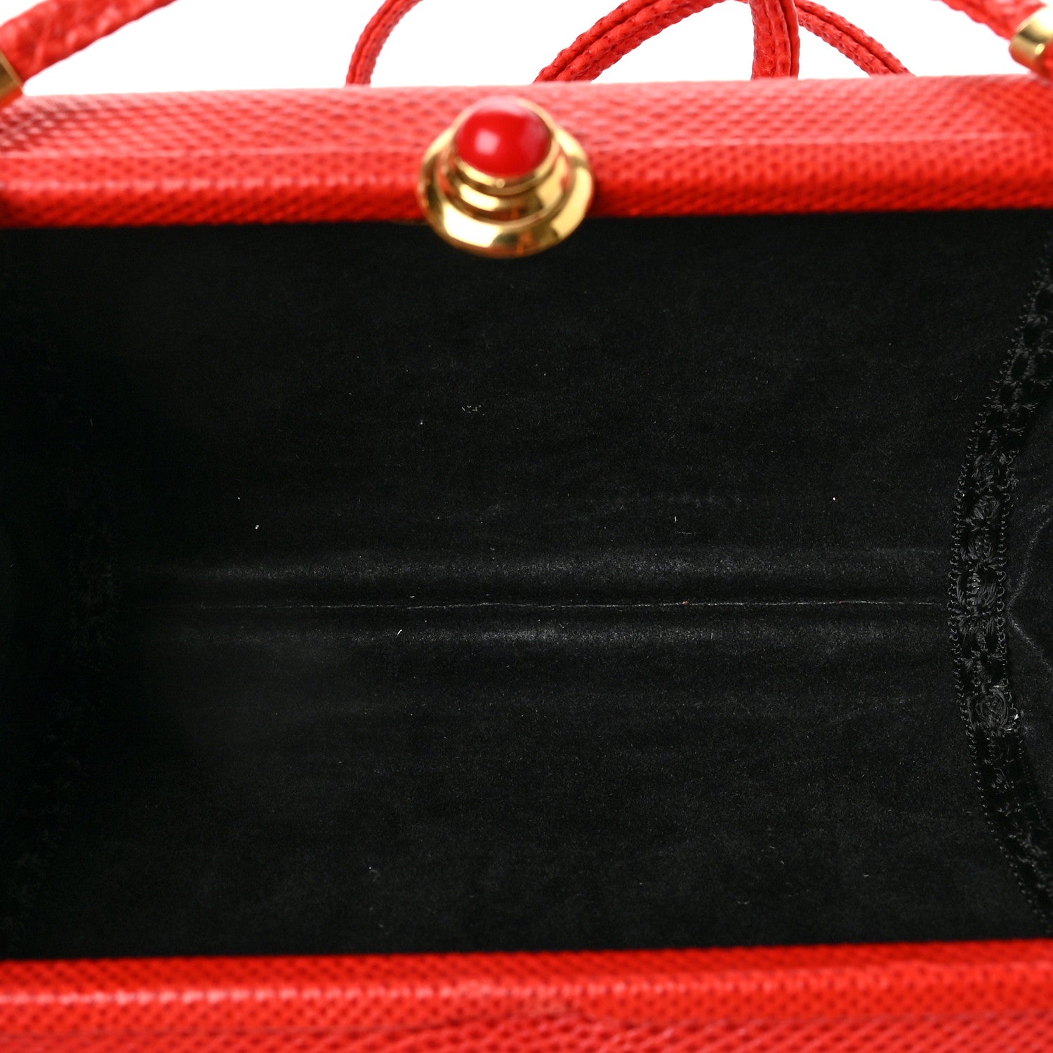 Fendi Lizard Embossed FF Crossbody Bag Red 5 of 6