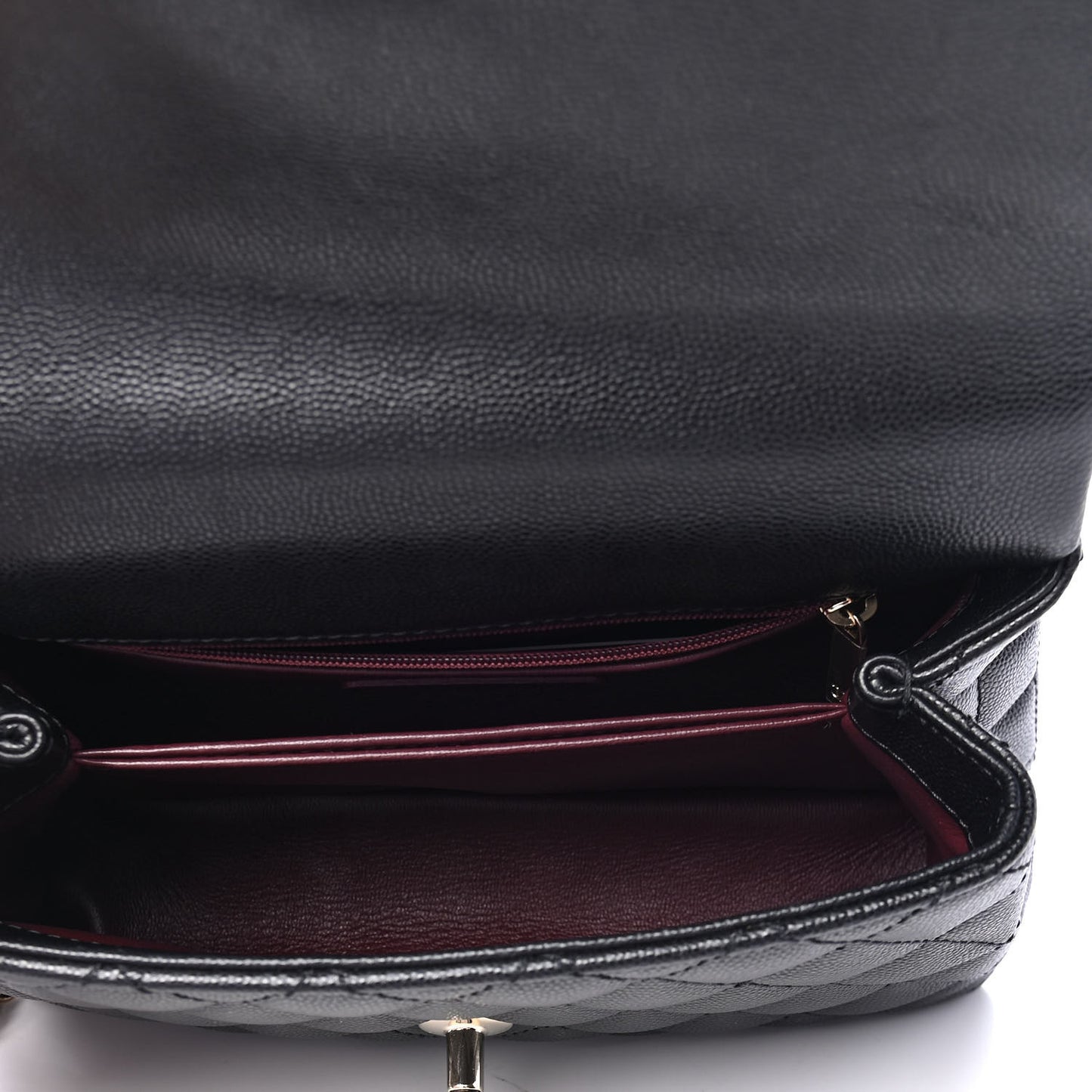 Caviar Quilted Mini Coco Handle Flap Black