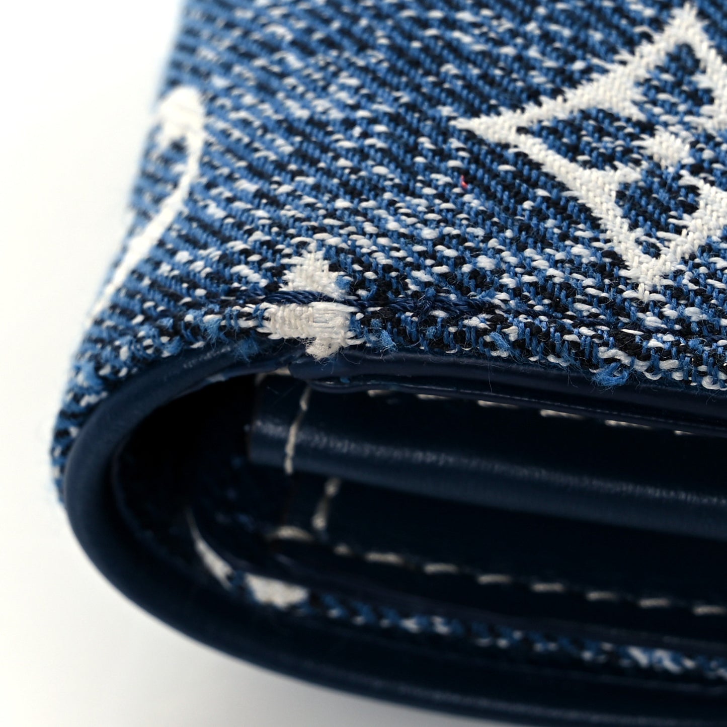 Monogram Jacquard Denim Sarah Wallet Bleu