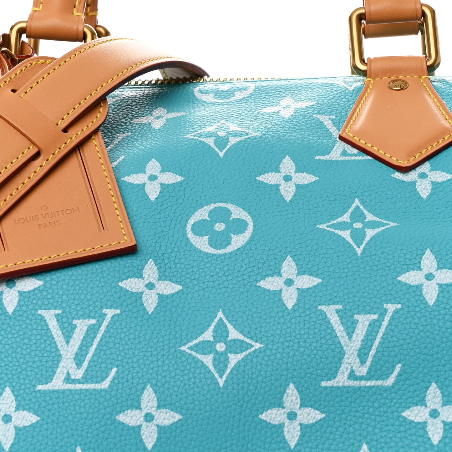 Calfskin Monogram Speedy P9 Bandouliere 40 Turquoise