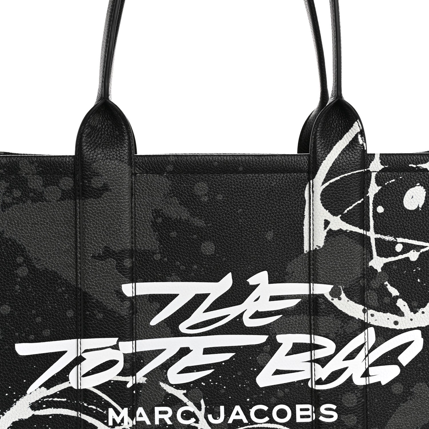 Marc Jacobs X FUTURA Grained Calfskin Large The Tote Bag Black 9 of 11