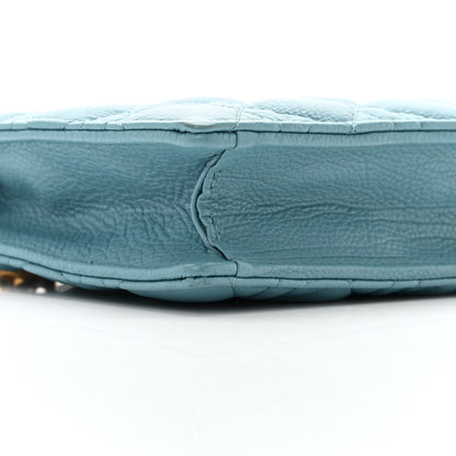 Christian Dior Calfskin Cannage Caro Zipped Pouch With Chain Cloud Blue 12 of 14