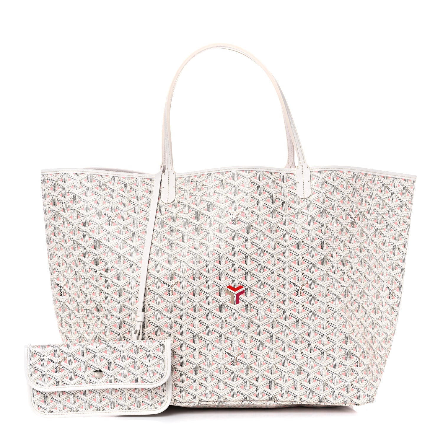 Goyard Goyardine Saint Louis Claire Voie GM White Pink 1 of 12