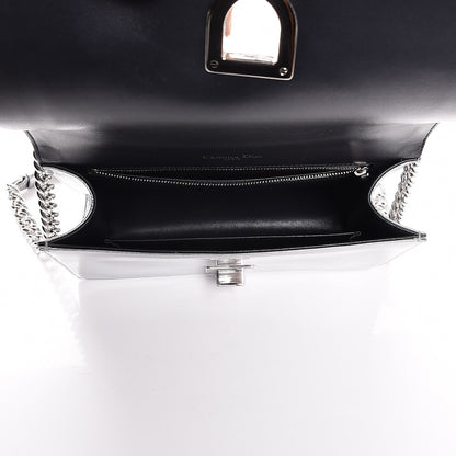 Christian Dior Metallic Patent Micro-Cannage Medium Diorama Flap Bag Silver 6 of 7