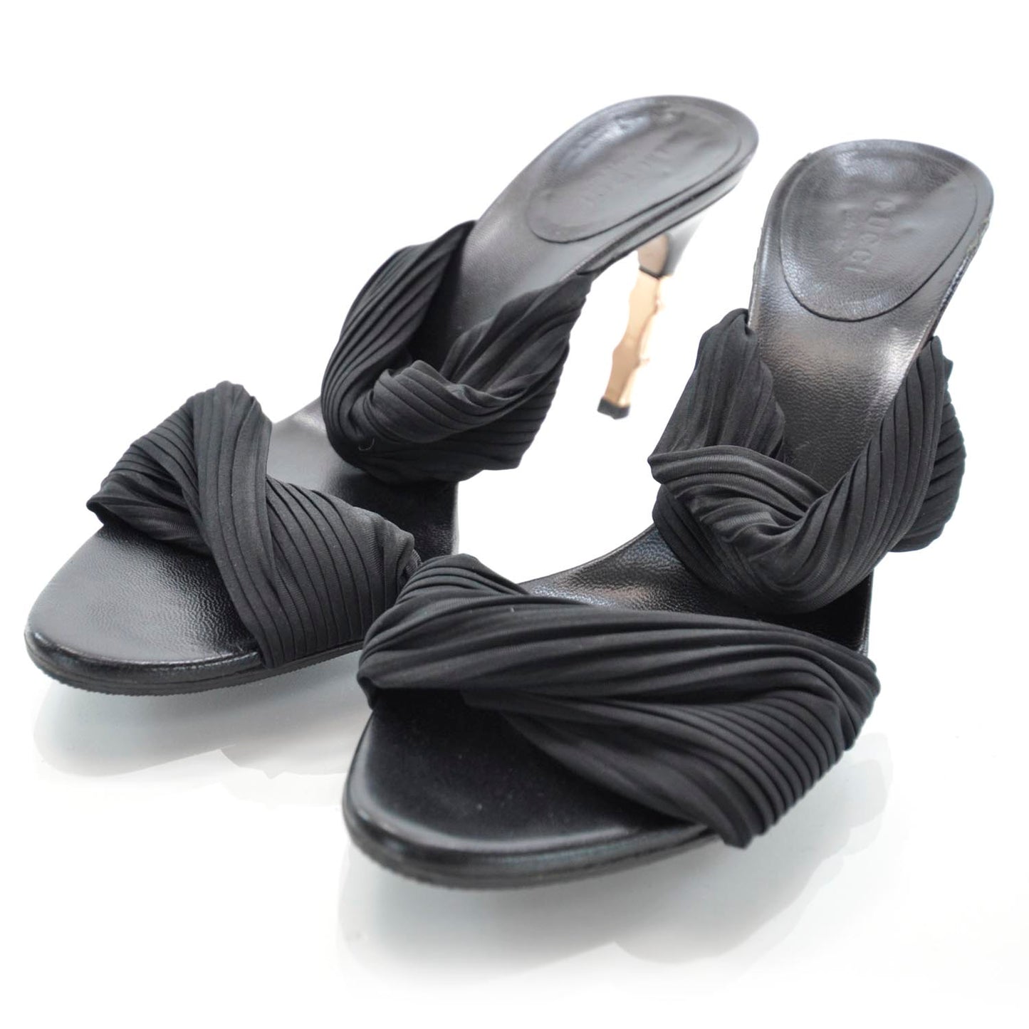 Plisse Stretch Heels 7.5 Black