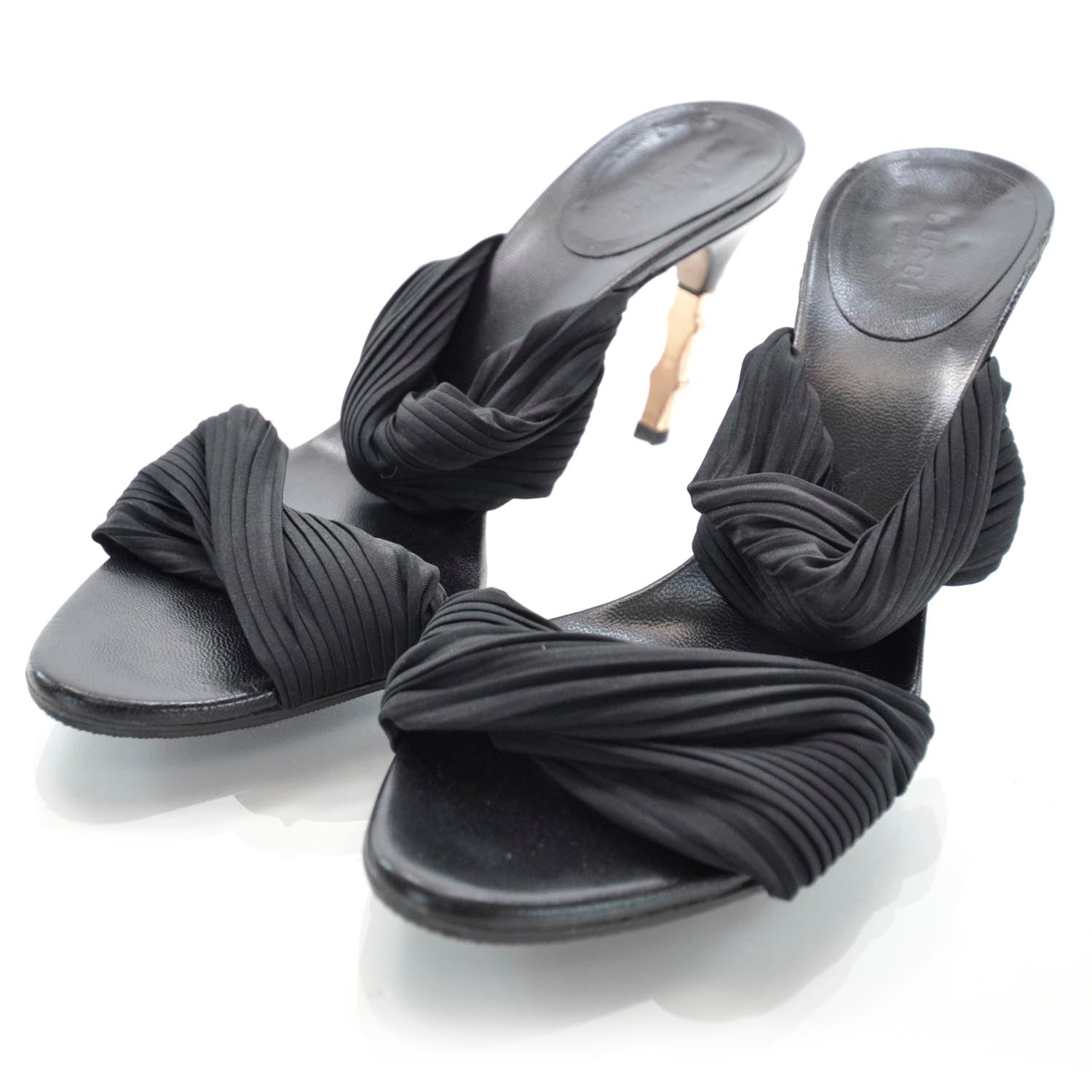 Gucci Plisse Stretch Heels 7.5 Black 4 of 7