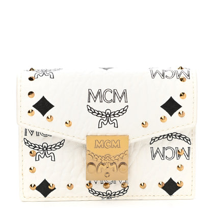 MCM Visetos Mini Accordion Card Wallet White 1 of 7