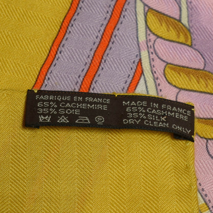 Hermes Cashmere Silk Grande Tenue Shawl 140 7 of 8