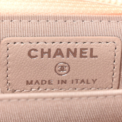 Chanel Lambskin Quilted Boy Zip Around Coin Purse Wallet Light Pink 6 of 10
